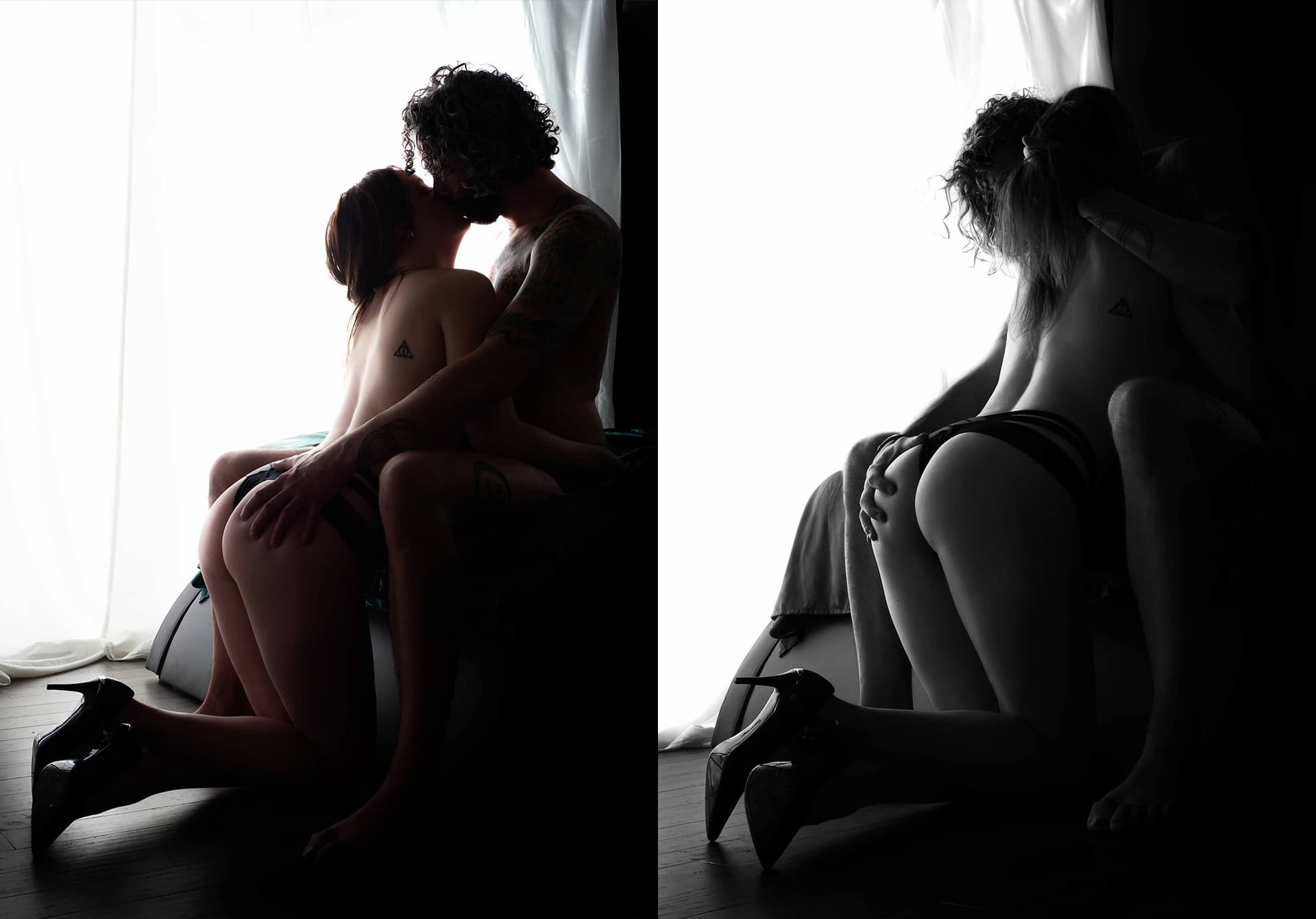 Boudoir Photography Couple, Kissing