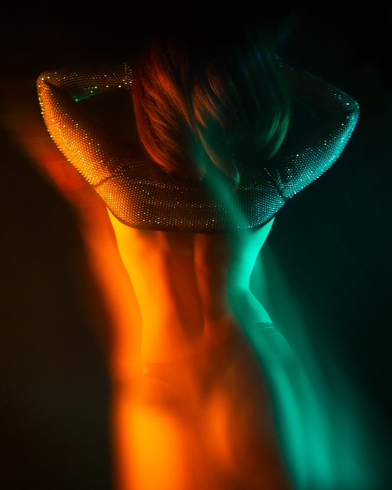 Woman in Colored Light, Boudoir Photography