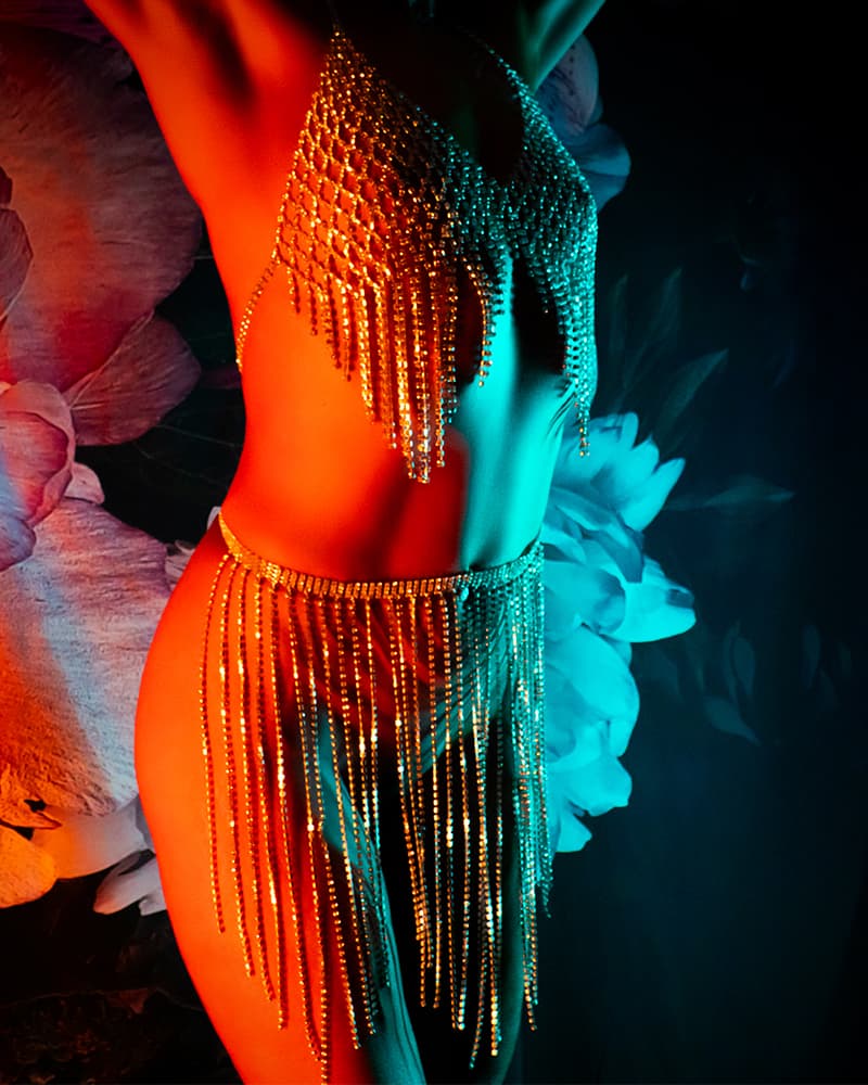 Woman in Colored Light, Boudoir Photography